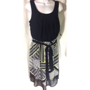 AB Studio Hankey Dress Hem Size S Tie Waist